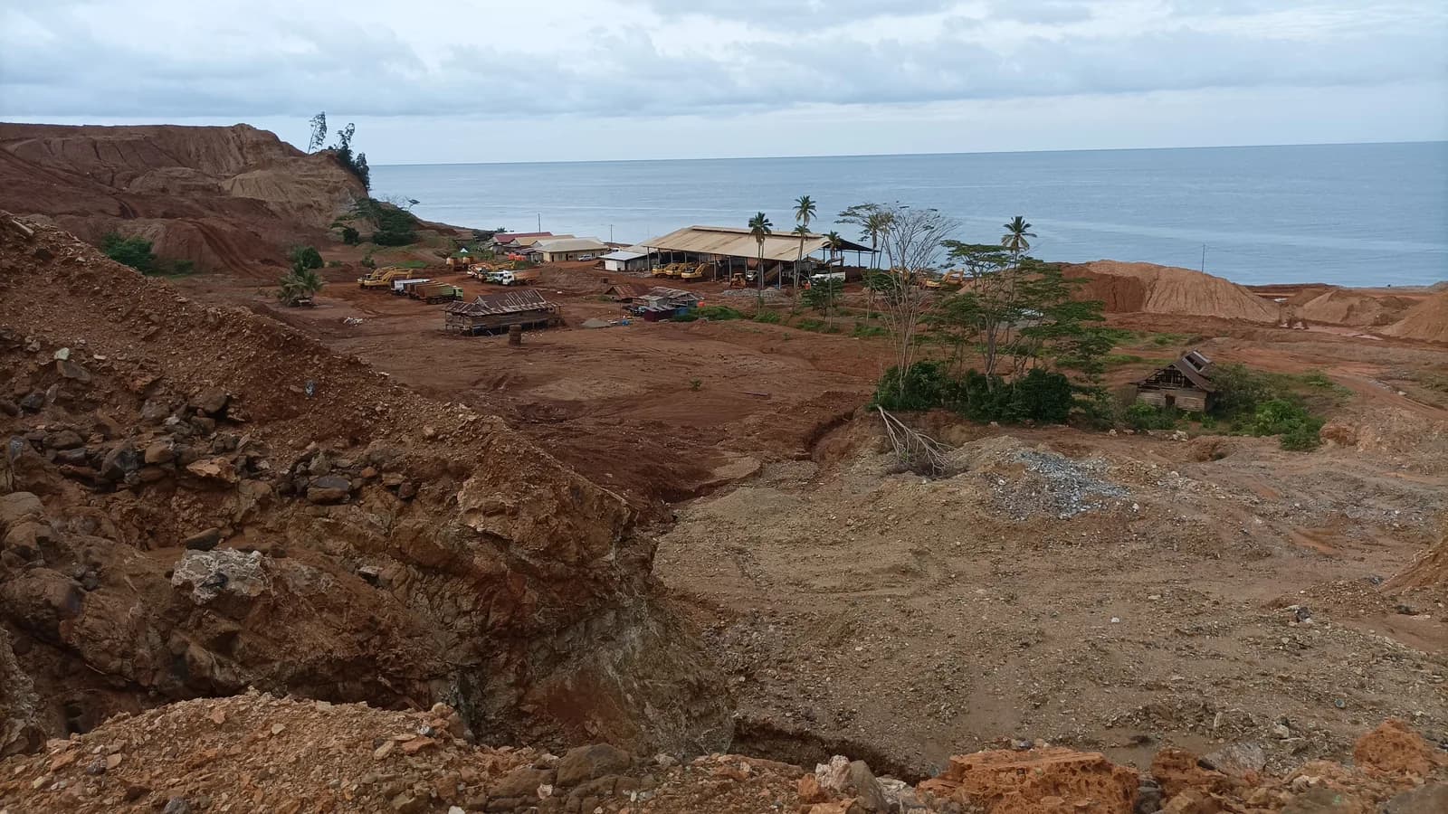 Aerial view of an operating mine site